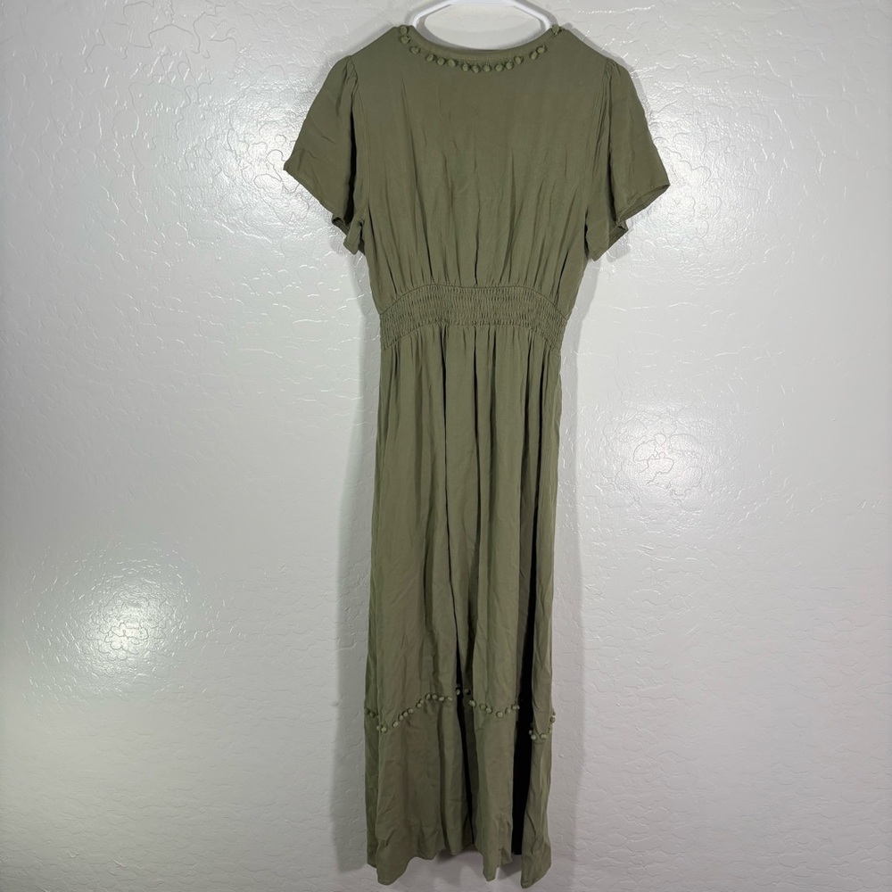 Savanna Jane Embroidered Maxi Dress Womens Small Green Floral Cottagecore Boho - Picture 5 of 5